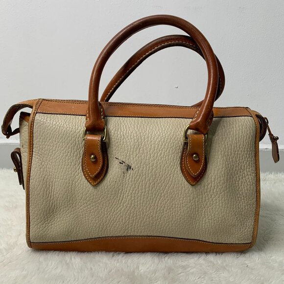 Dooney & Burke Women's Vintage Cream Leather Handbag - Picture 8 of 15